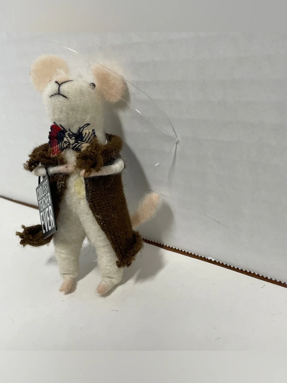 Primitives By Kathy Felt Mice Ornament “Coolest Teacher Ever ” Critter, Male